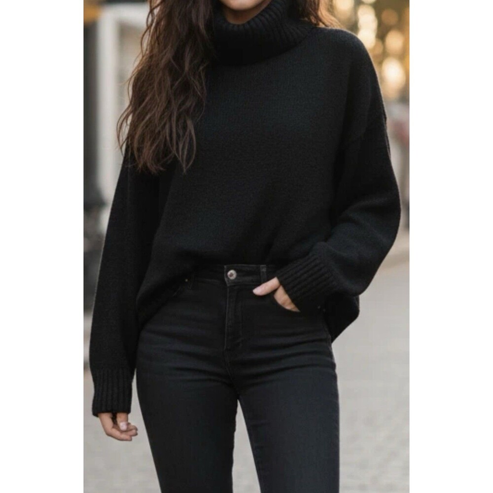 Princess Polly Oswin Turtleneck Sweater Black Small-  Size XS-S